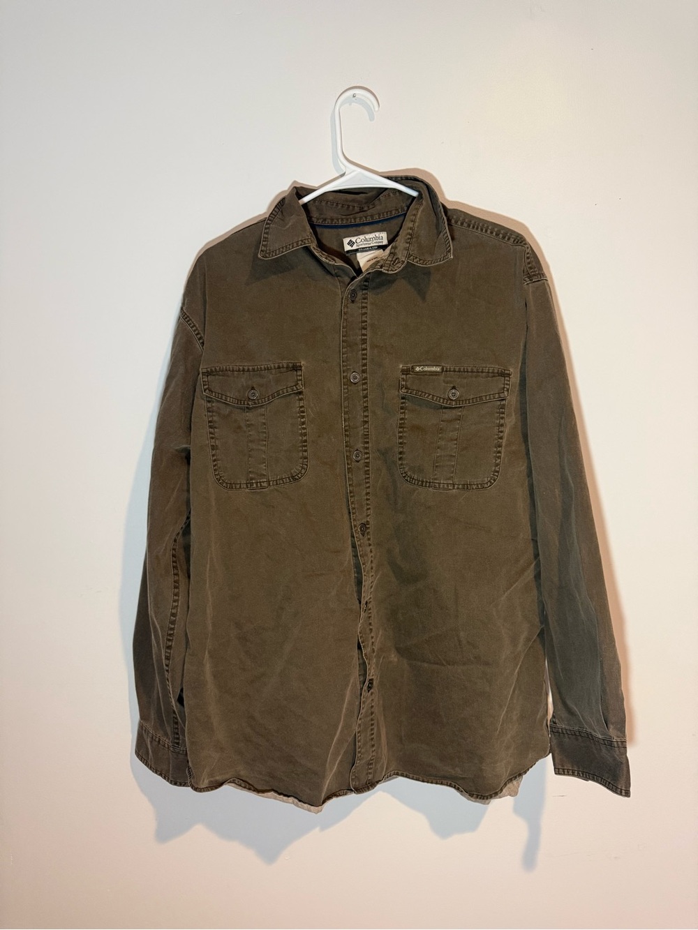 Columbia Olive Green Button-Front Shirt Jacket
